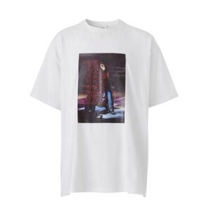 🌓Firm Price🌗authentic Burberry Mens Optic White Photo Print Cotton T-Shirt